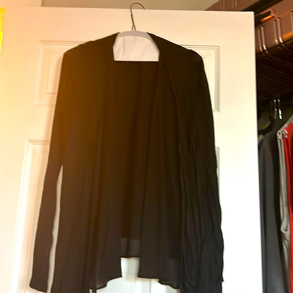 Vera Wang Black Cardigan with Shear layer